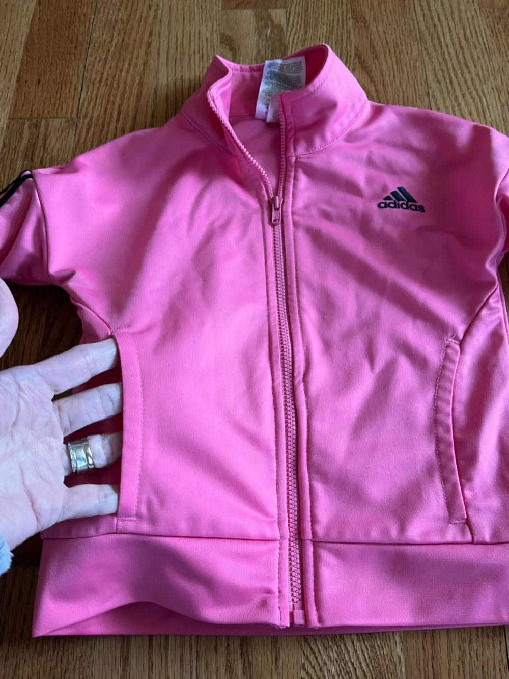 Adidas Tracksuit Pink w/ Black Stripes Size 2T